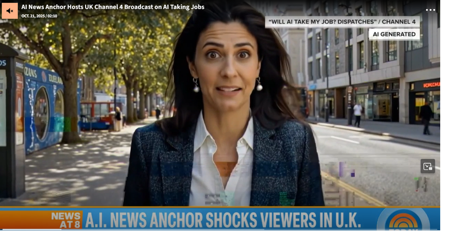 🧠 La prima conduttrice AI è in onda: l’inganno diventa palcoscenico della verità
